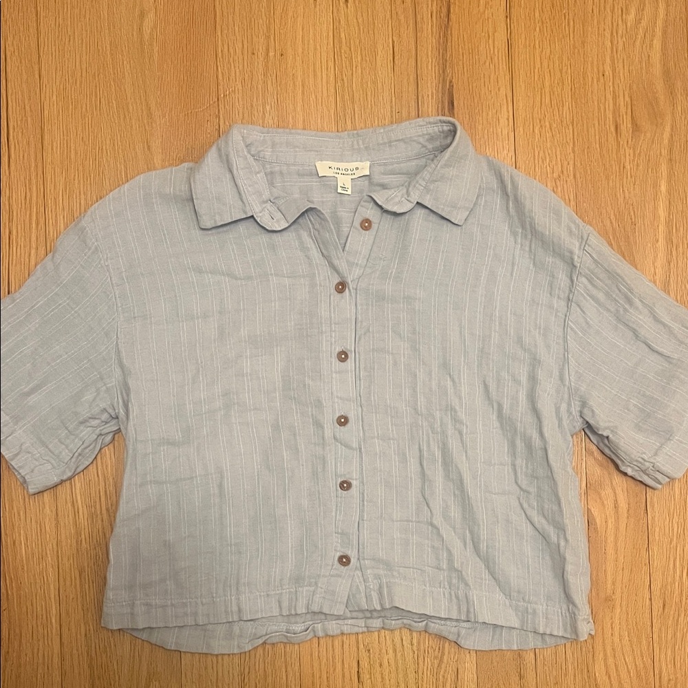 Kinross Light Blue Short-Sleeve Button-Front Shirt